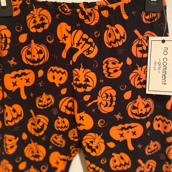 Girls Halloween Leggings, Jack-O-Lantern Leggings Size 10/12, Pumpkin Leggings - Picture 8 of 9